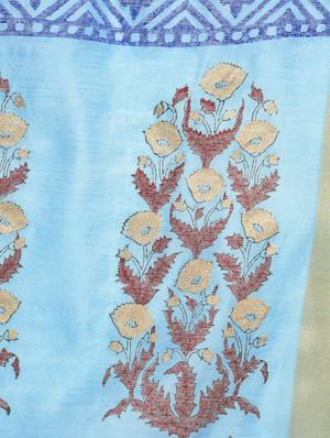turquoise chanderi dupatta - 16352562 - Standard Image - 2