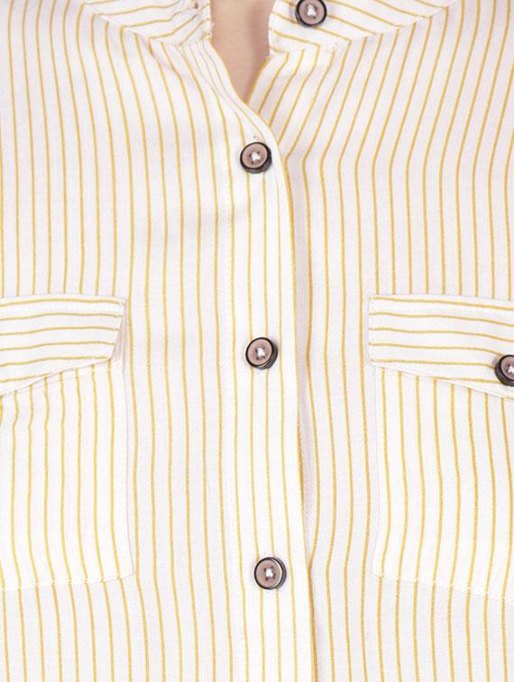 mandarin neck striped shirt - 16354858 - Zoom Image - 5