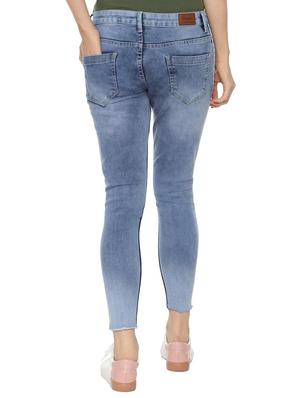 raw hem side taped cropped jeans - 16354930 - Standard Image - 2