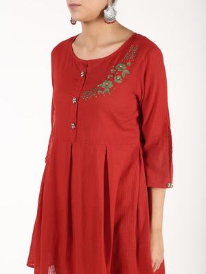 embroidered kurta with pant set - 16355757 - Standard Image - 5