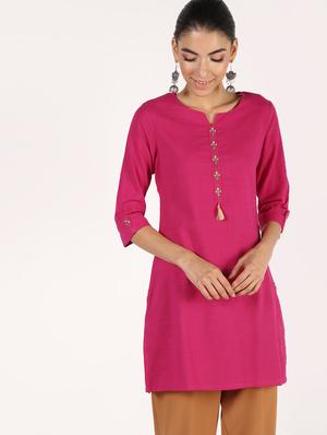 embroidered straight kurti - 16355758 - Standard Image - 2