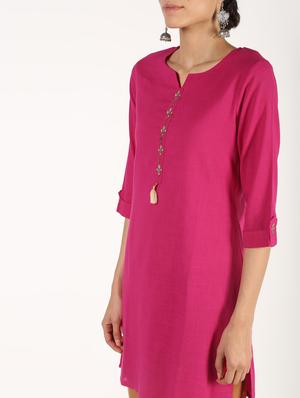 embroidered straight kurti - 16355758 - Standard Image - 5