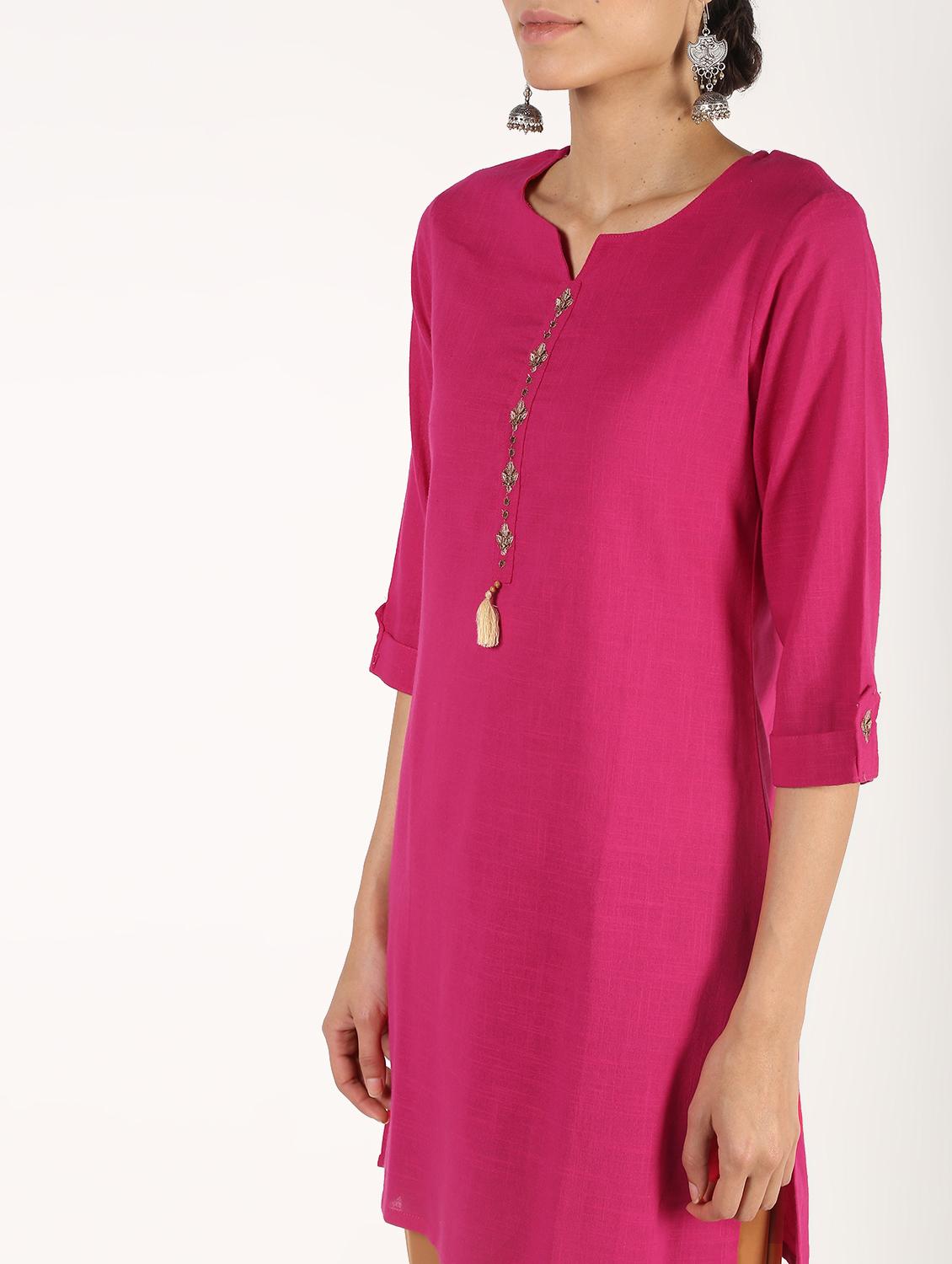 embroidered straight kurti - 16355758 - Zoom Image - 5