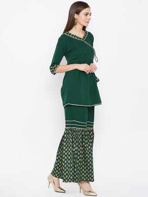 block print kurta sharara set - 16356180 - Standard Image - 2