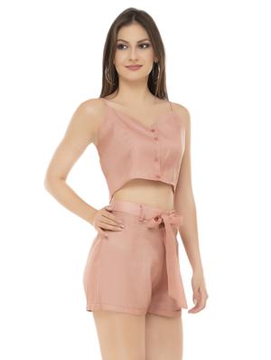 button up crop top and shorts set - 16356550 - Standard Image - 2