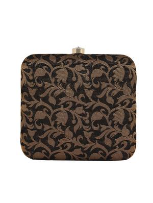 black cotton polyester blend box clutch - 16357200 - Standard Image - 2