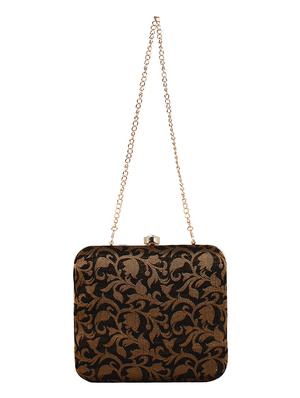 black cotton polyester blend box clutch - 16357200 - Standard Image - 5