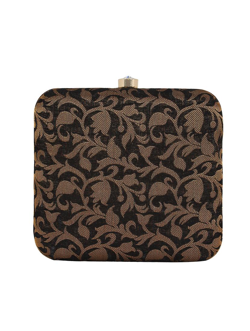 black cotton polyester blend box clutch - 16357200 - Zoom Image - 2
