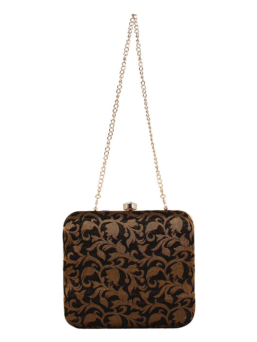 black cotton polyester blend box clutch - 16357200 - Zoom Image - 5