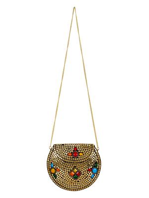 gold metal box clutch - 16357211 - Standard Image - 5