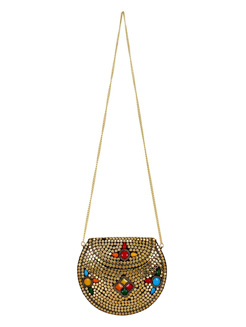 gold metal box clutch - 16357211 - Zoom Image - 5
