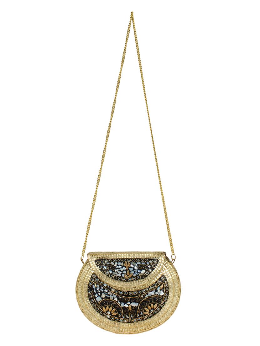 gold metal box clutch - 16357214 - Zoom Image - 5