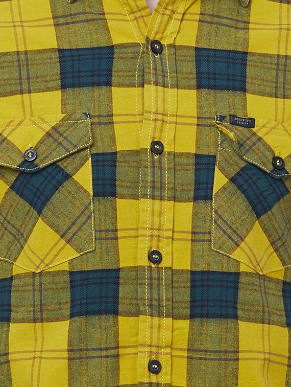 yellow cotton casual shirt - 16357945 - Zoom Image - 5