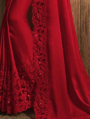embroidered border saree with blouse - 16358021 - Standard Image - 2