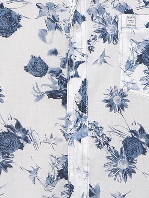 white floral print casual shirt - 16358140 - Standard Image - 5