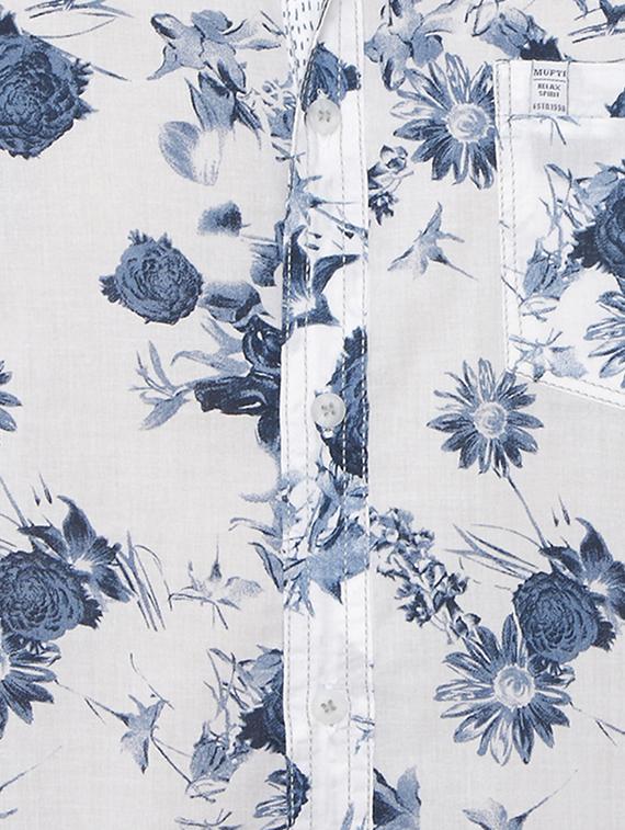 white floral print casual shirt - 16358140 - Zoom Image - 5