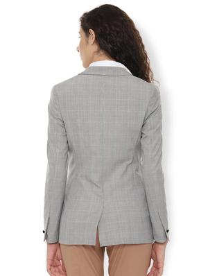 single button checkered blazer - 16358425 - Standard Image - 2