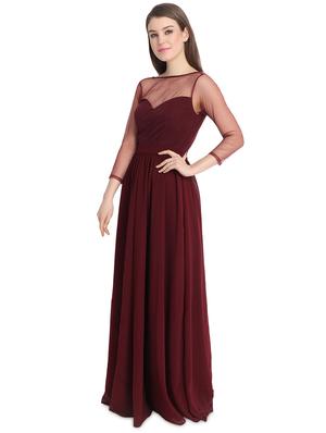 solid flared gown - 16358782 - Standard Image - 2