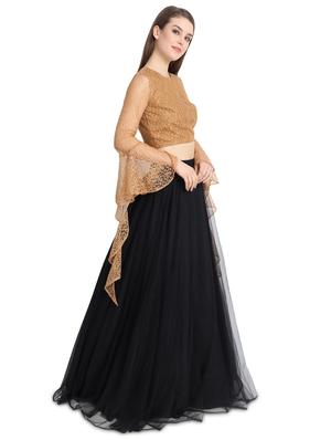 bell sleeves solid lehenga - 16358786 - Standard Image - 2