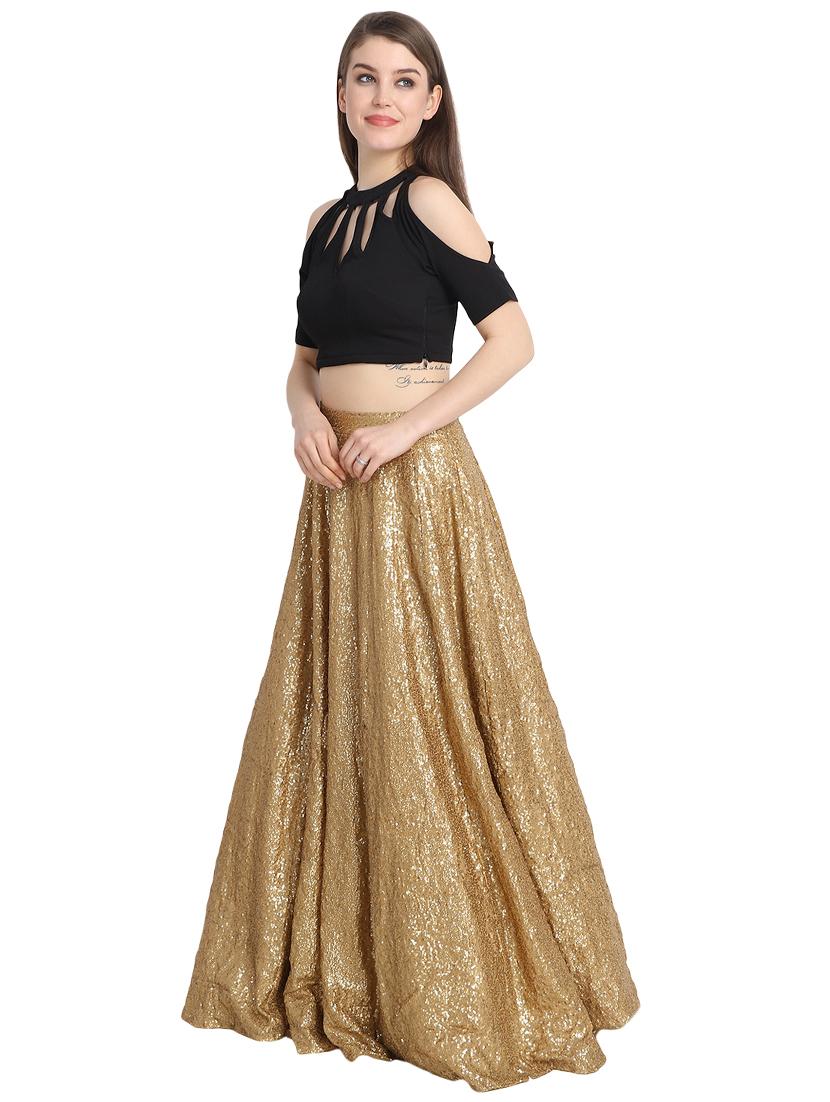 gold key hole lehenga - 16358797 - Zoom Image - 2