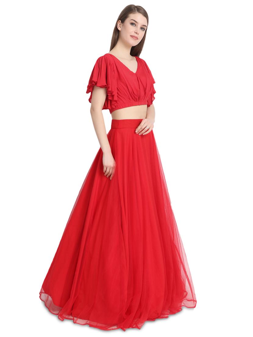 ruffle a-line lehenga - 16358802 - Zoom Image - 2