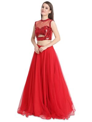 sequins a-line lehenga - 16358803 - Standard Image - 2