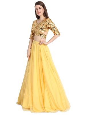 sequins a-line lehenga - 16358815 - Standard Image - 2