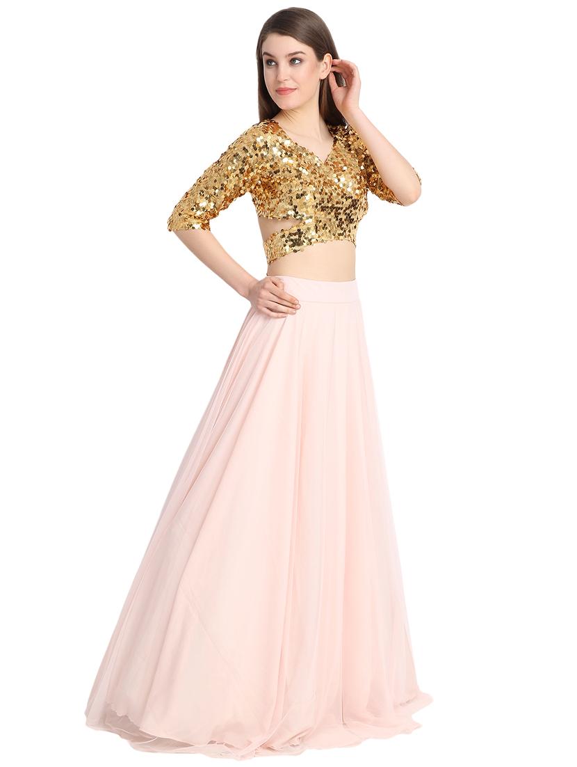 sequins a-line lehenga - 16358820 - Zoom Image - 2