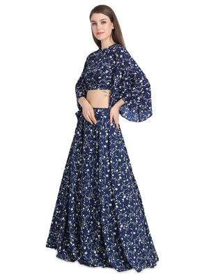 flared sleeves a-line lehenga - 16358827 - Standard Image - 2