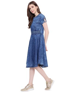 braid detail denim dress - 16358952 - Standard Image - 2