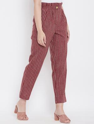 frill waist high rise trousers - 16361658 - Standard Image - 2