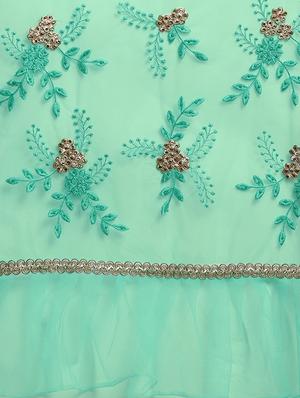 embroidered ruffled saree with blouse - 16363709 - Standard Image - 5