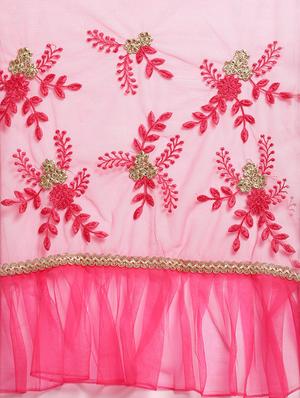 embroidered ruffled saree with blouse - 16363713 - Standard Image - 5