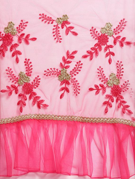 embroidered ruffled saree with blouse - 16363713 - Zoom Image - 5