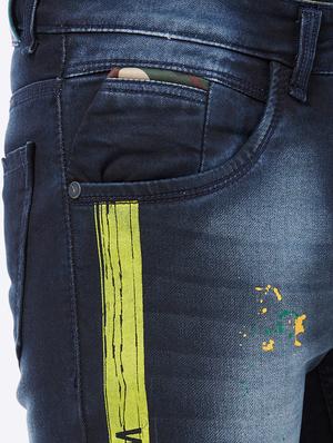 blue side tape light washed denim - 16364876 - Standard Image - 5