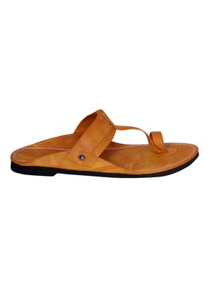 tan leatherette slip on slippers - 16365414 - Standard Image - 2