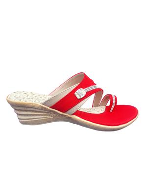 red one toe wedges - 16367471 - Standard Image - 2