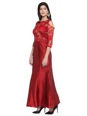 cold shoulder embellished gown - 16368049 - Standard Image - 2