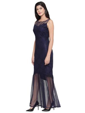 floral laced mermaid hem gown - 16368051 - Standard Image - 2