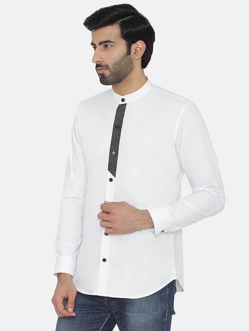 white solid casual shirt - 16368651 - Zoom Image - 2