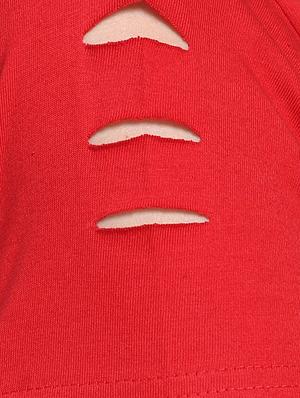 ladder ripped quirky text crop tee - 16368782 - Standard Image - 5