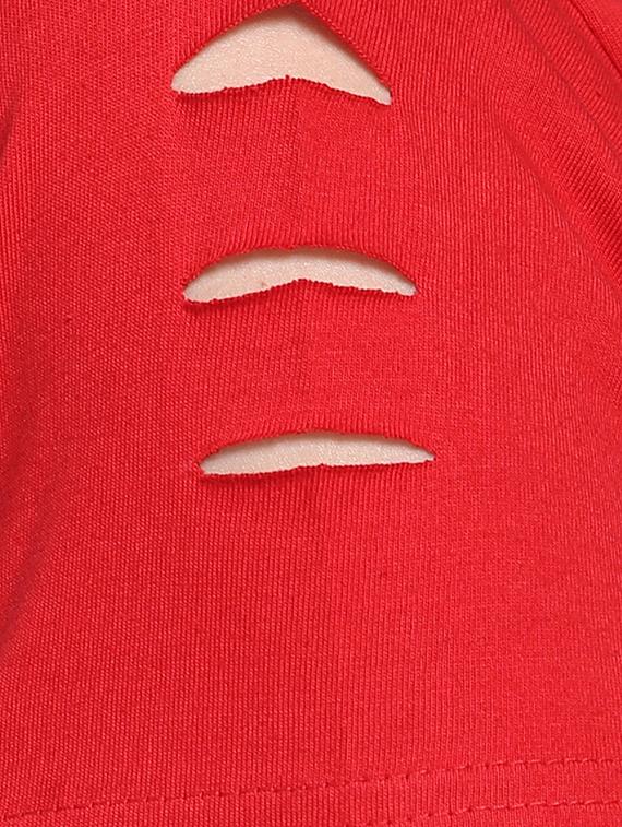 ladder ripped quirky text crop tee - 16368782 - Zoom Image - 5