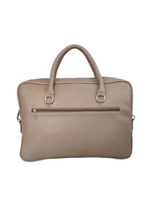 brown leatherette (pu) laptop laptop bag - 16370303 - Standard Image - 2