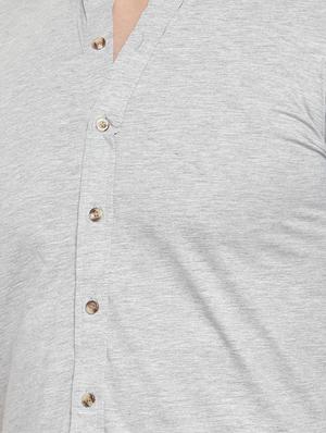 grey solid casual shirt - 16370375 - Standard Image - 5