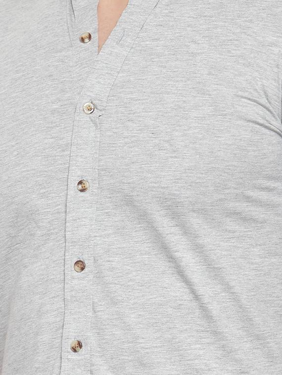 grey solid casual shirt - 16370375 - Zoom Image - 5