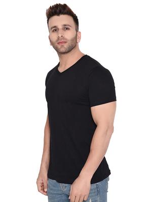 black solid t-shirt - 16371701 - Standard Image - 2