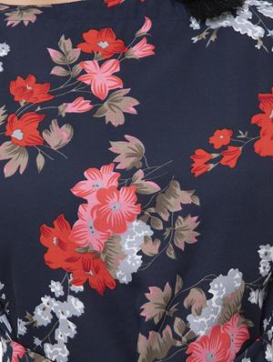 tie front floral top - 16371790 - Standard Image - 5