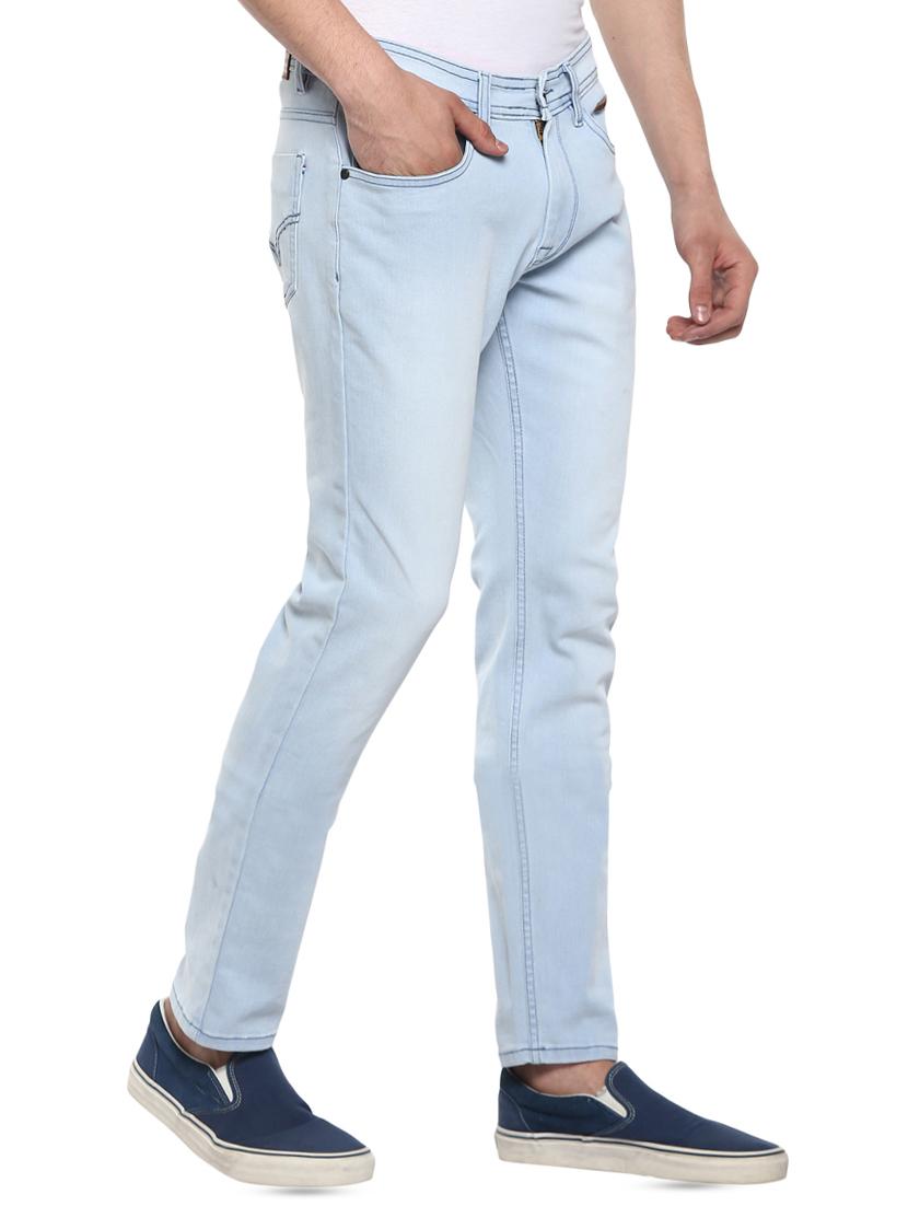 light blue plain denim jeans - 16373154 - Zoom Image - 2