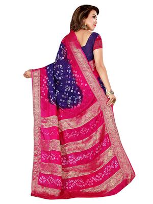 bandhani bhagalpuri saree with blouse - 16373436 - Standard Image - 2
