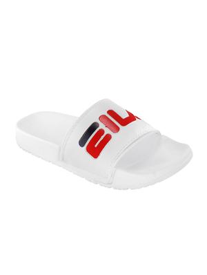 white leatherette slip on flip flops - 16373711 - Standard Image - 2